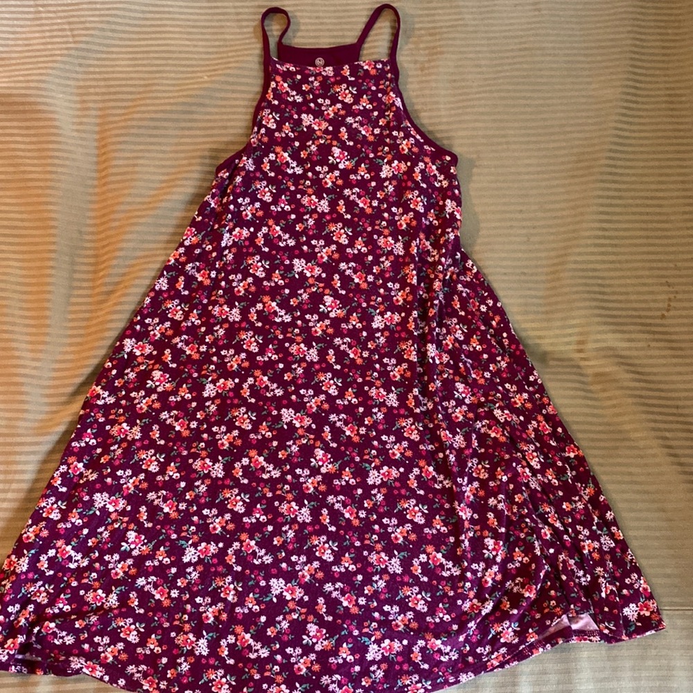 Swing Dress, Racer Back, Micro Floral.  Built in Bra